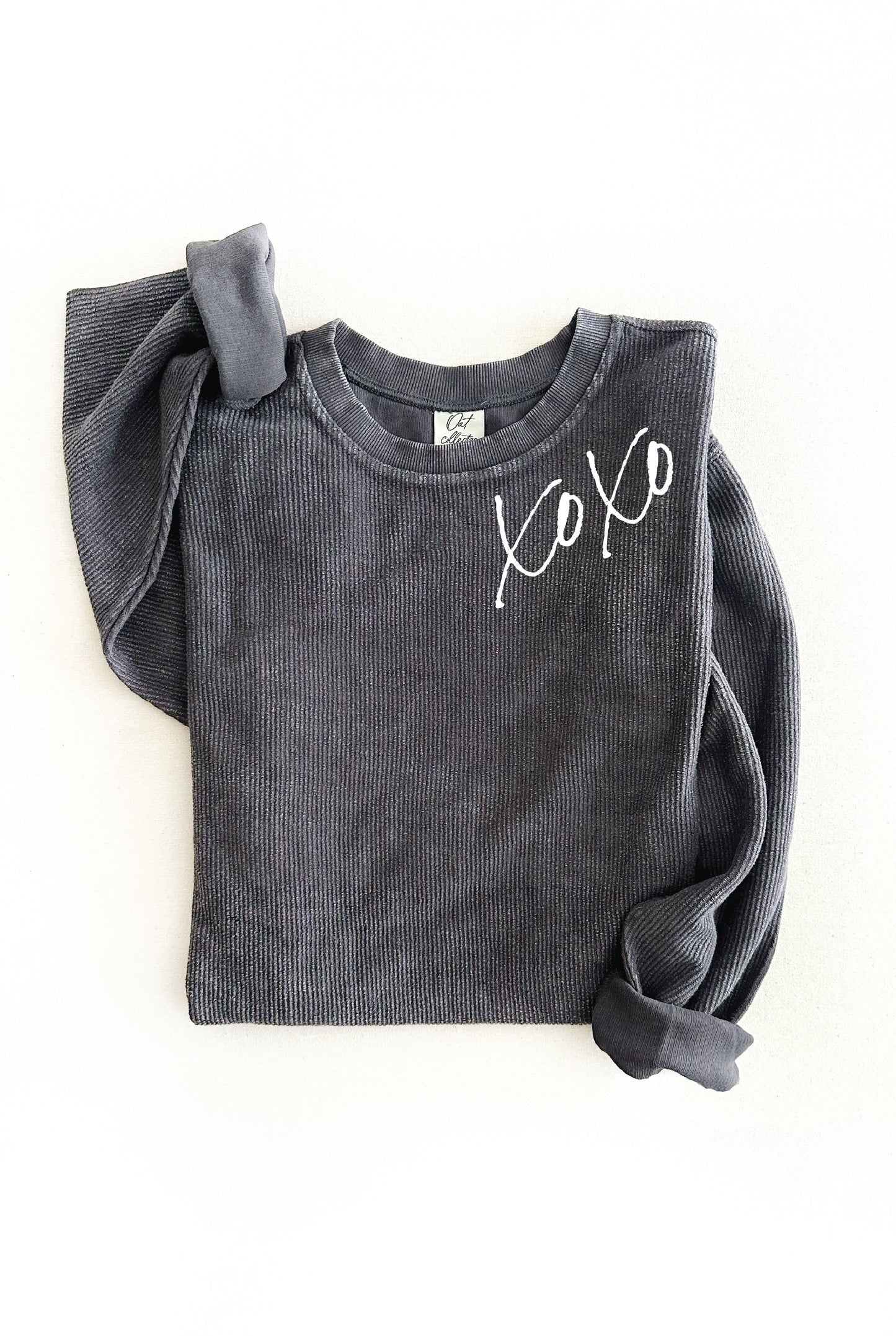 XOXO Thermal Vintage Pullover: L / LATTE