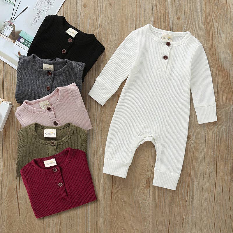 Baby Boy / Girl Cotton Knitted Style  Cardigan Jumpsuit: Newborn / Green