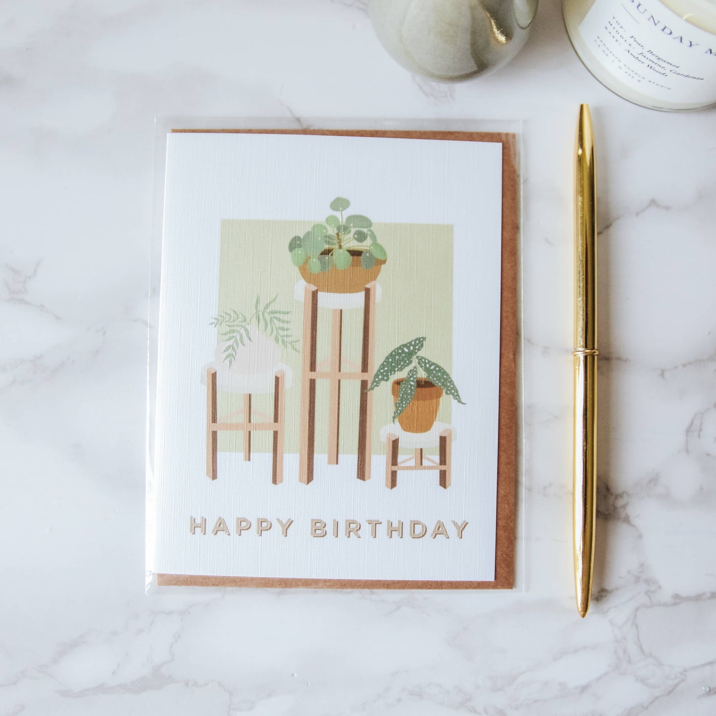 Potted Plants Birthday Card