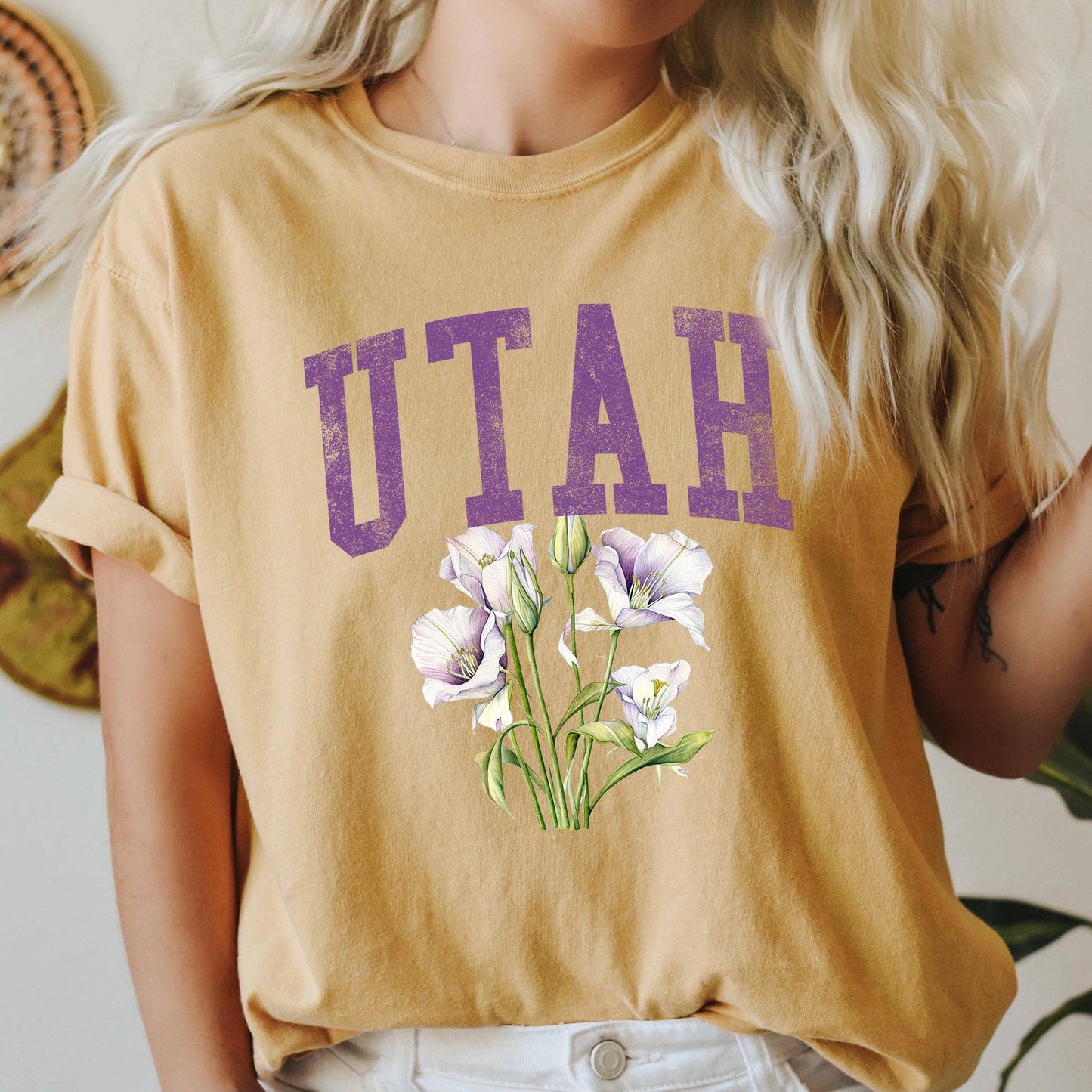 Utah State Flower T-shirt: Chalky Mint / Medium