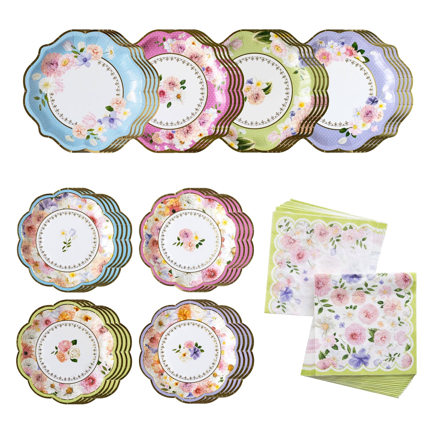 Tea Time Party 78 Piece Party Tableware Set (16 Guests)