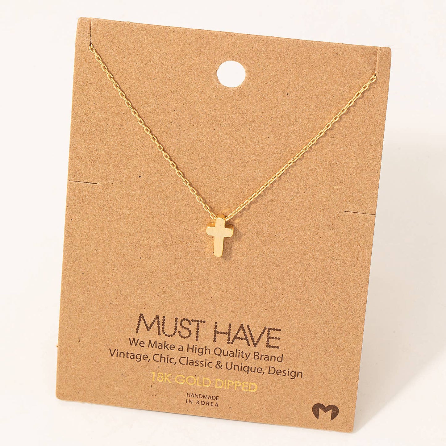 Dainty Mini Cross Pendant Necklace: R