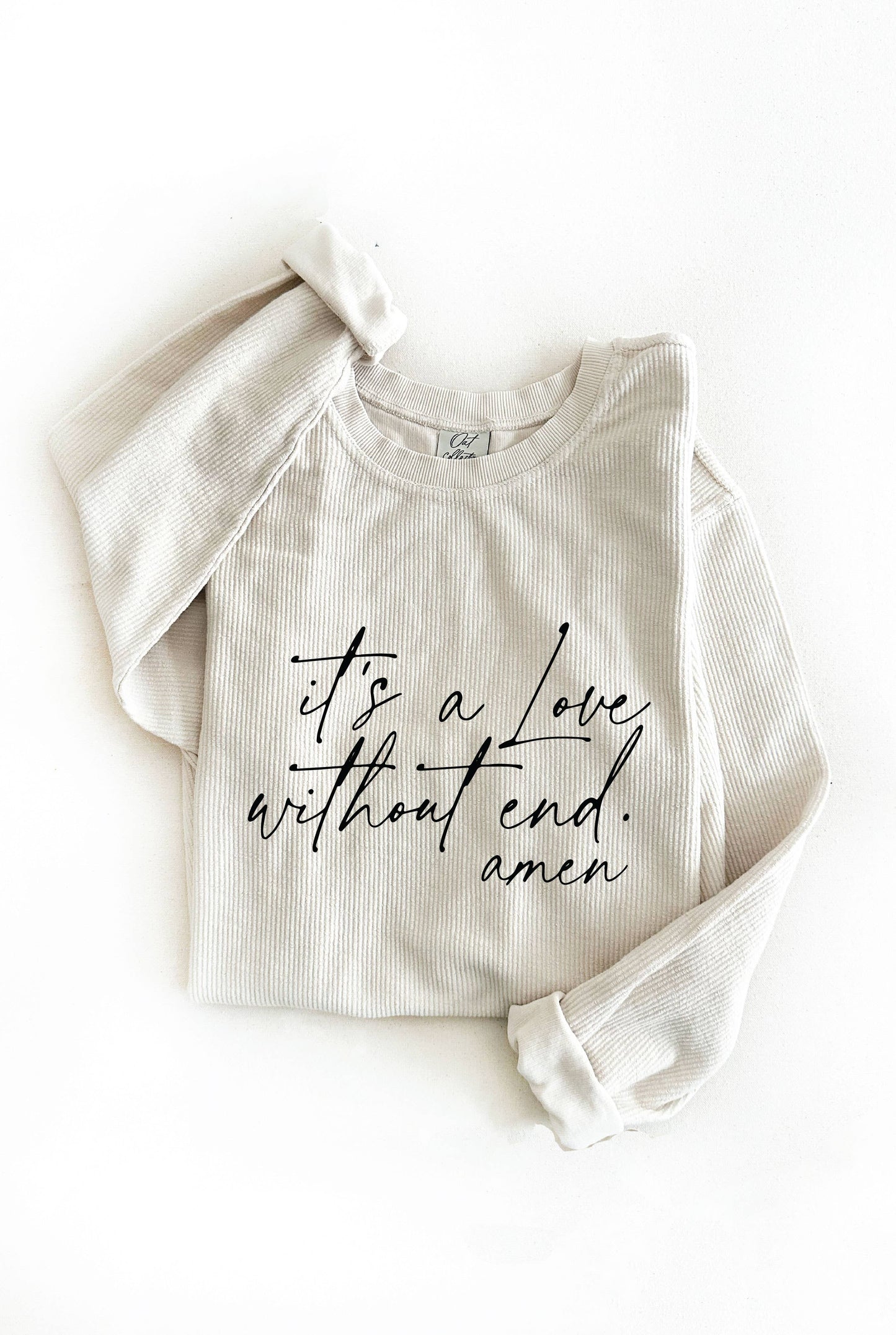 IT'S A LOVE WITHOUT END. AMEN Thermal Vintage Pullover: L / VINTAGE CHARCOAL