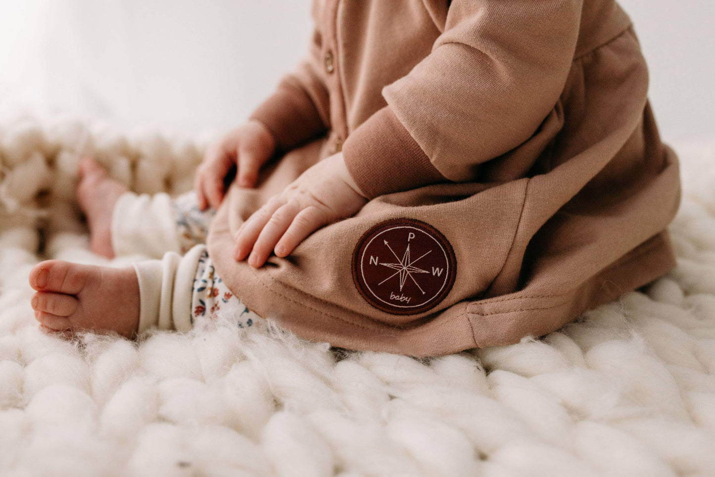 PNW Baby Button Dress- Rose: 3Y