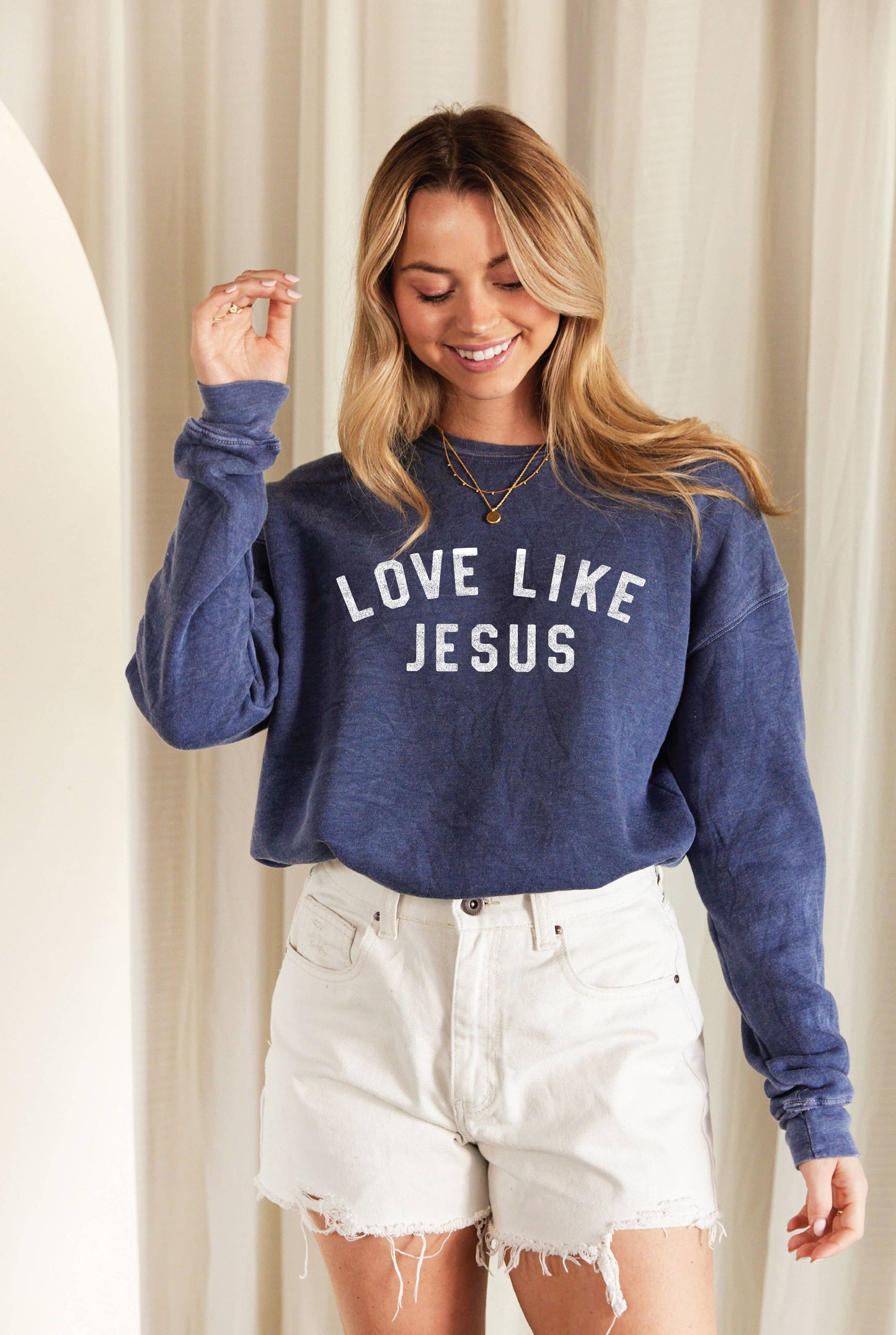 LOVE LIKE JESUS Mineral Graphic Sweatshirt: S / DUSTY FOREST