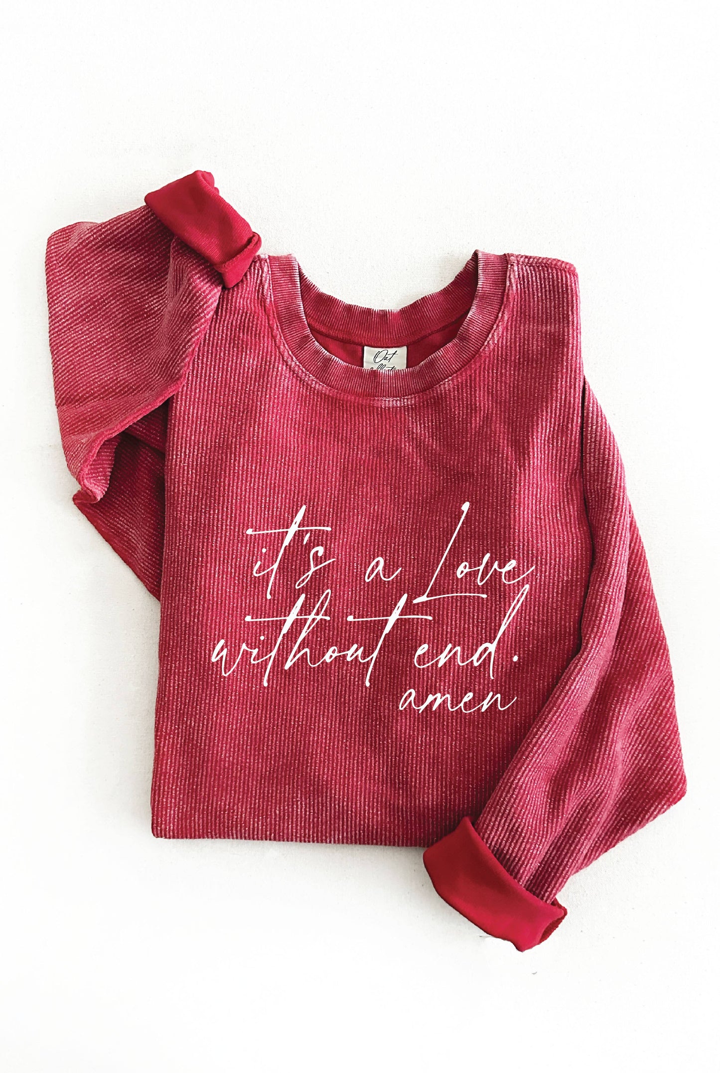 IT'S A LOVE WITHOUT END. AMEN Thermal Vintage Pullover: L / VINTAGE CHARCOAL