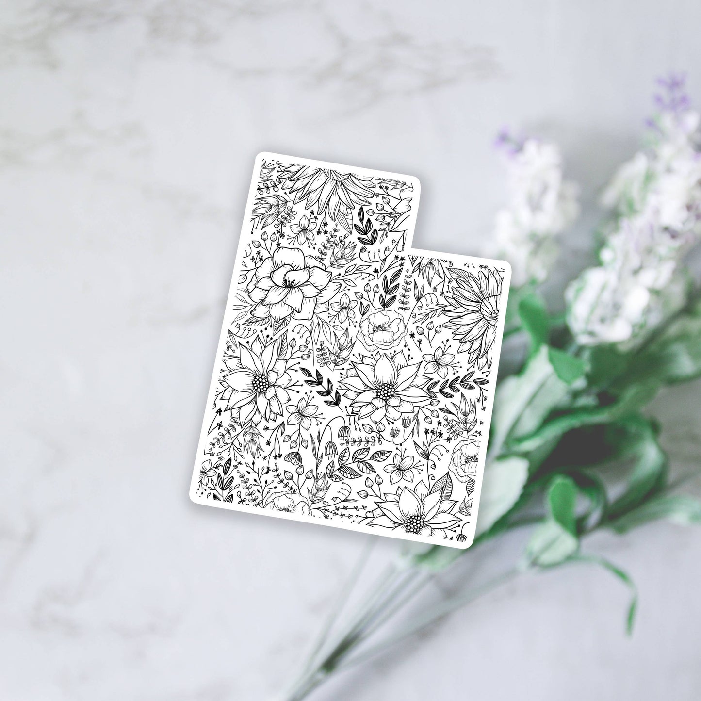 Black & White Floral Utah State Vinyl Sticker