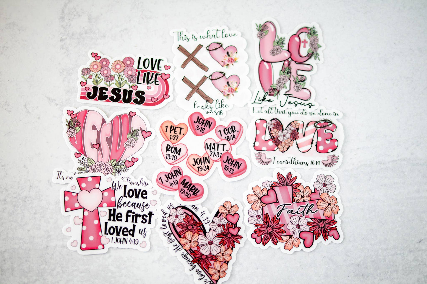 Christian Hearts, Vinyl Sticker, 3x3 in.