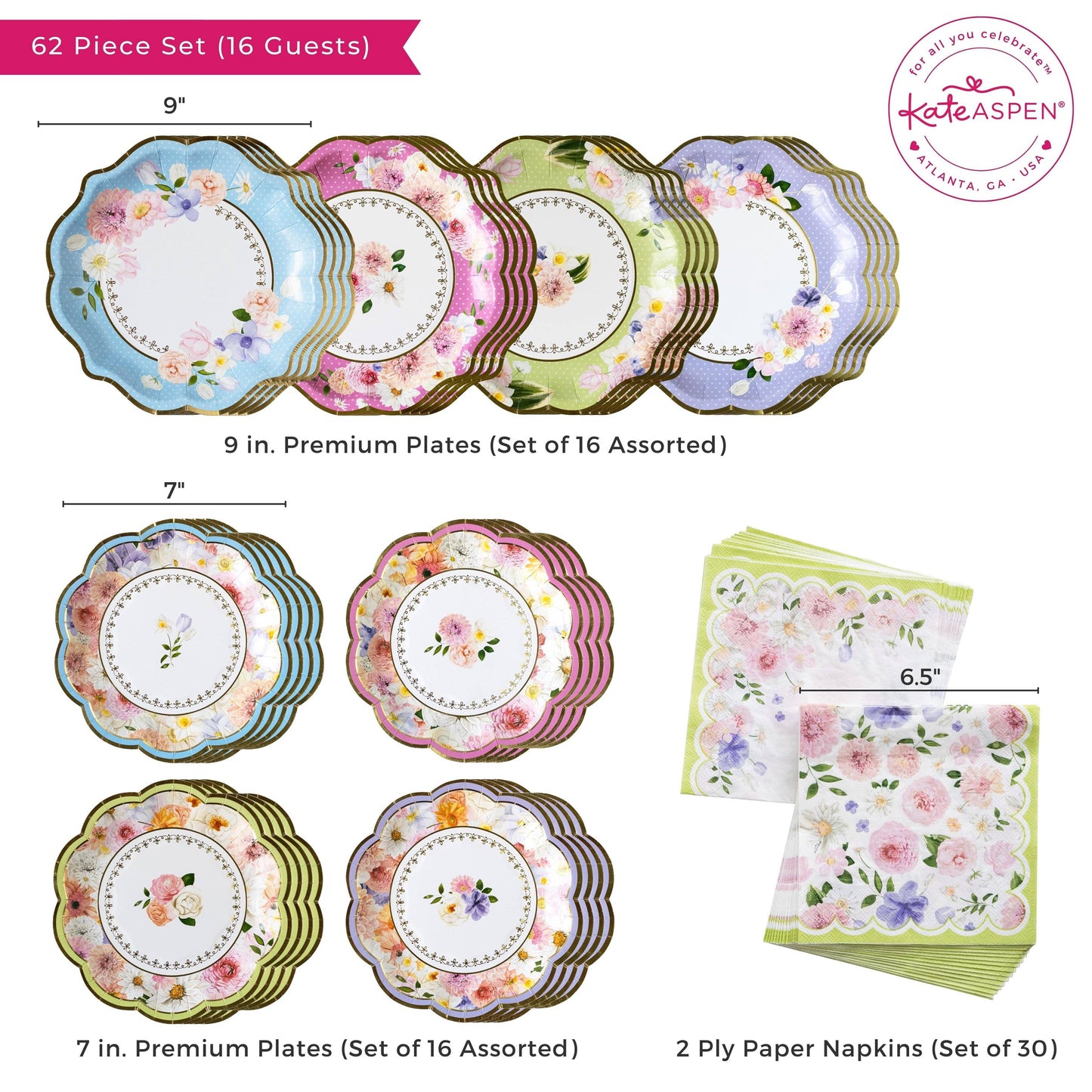 Tea Time Party 78 Piece Party Tableware Set (16 Guests)