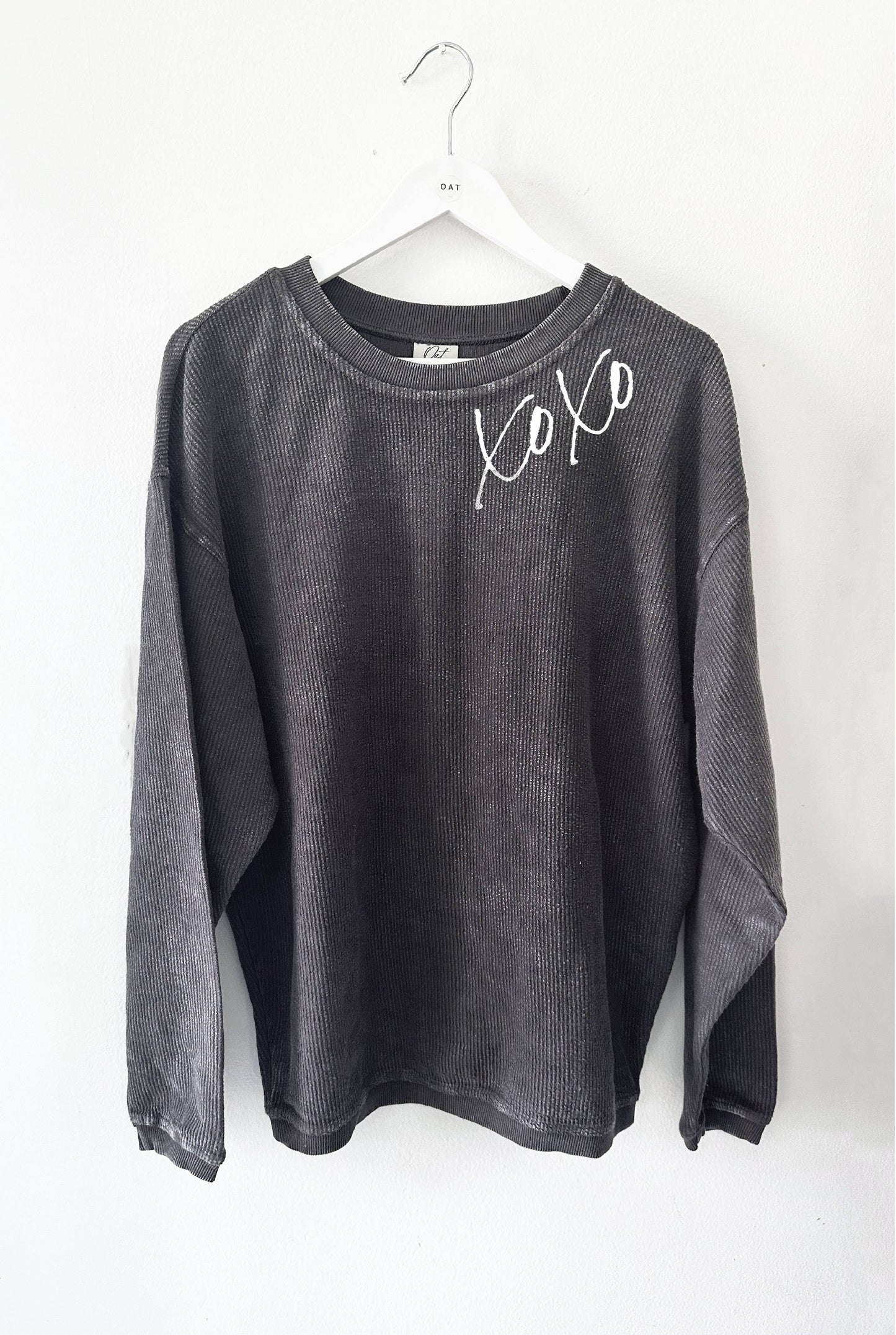 XOXO Thermal Vintage Pullover: L / LATTE