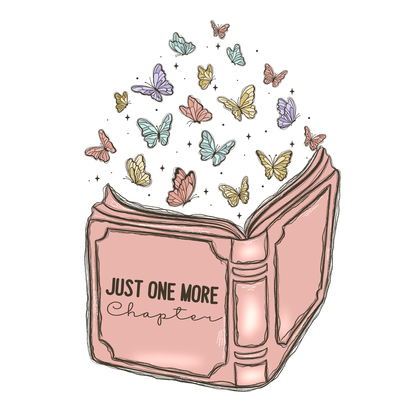 Just One More Chapter Vinyl, Sticker, 3x3 in