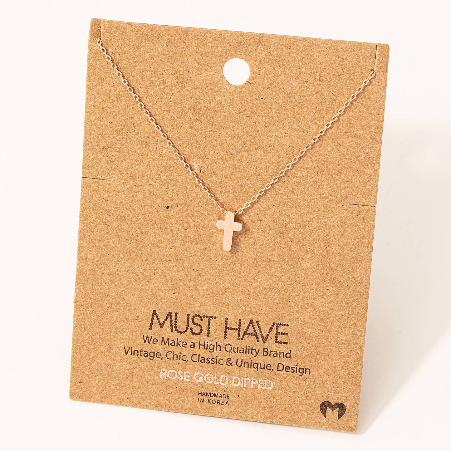 Dainty Mini Cross Pendant Necklace: R