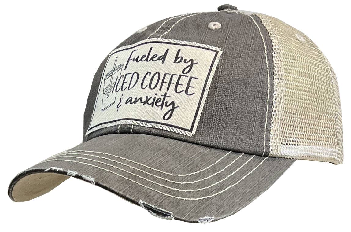 Fueled By Iced Coffee & Anxiety Trucker Hat Baseball Cap