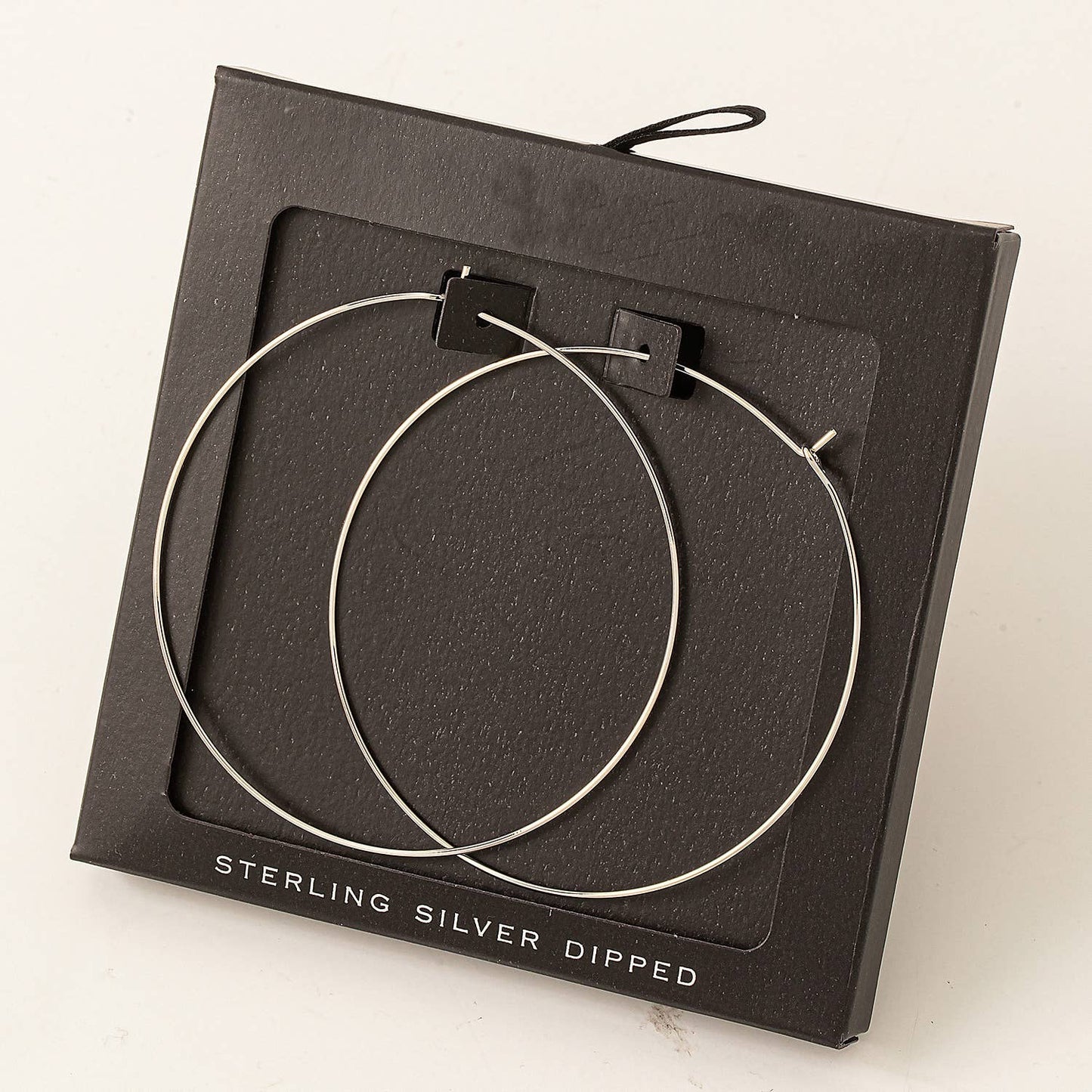 Secret Box 60Mm Wire Hoop Earrings: WG