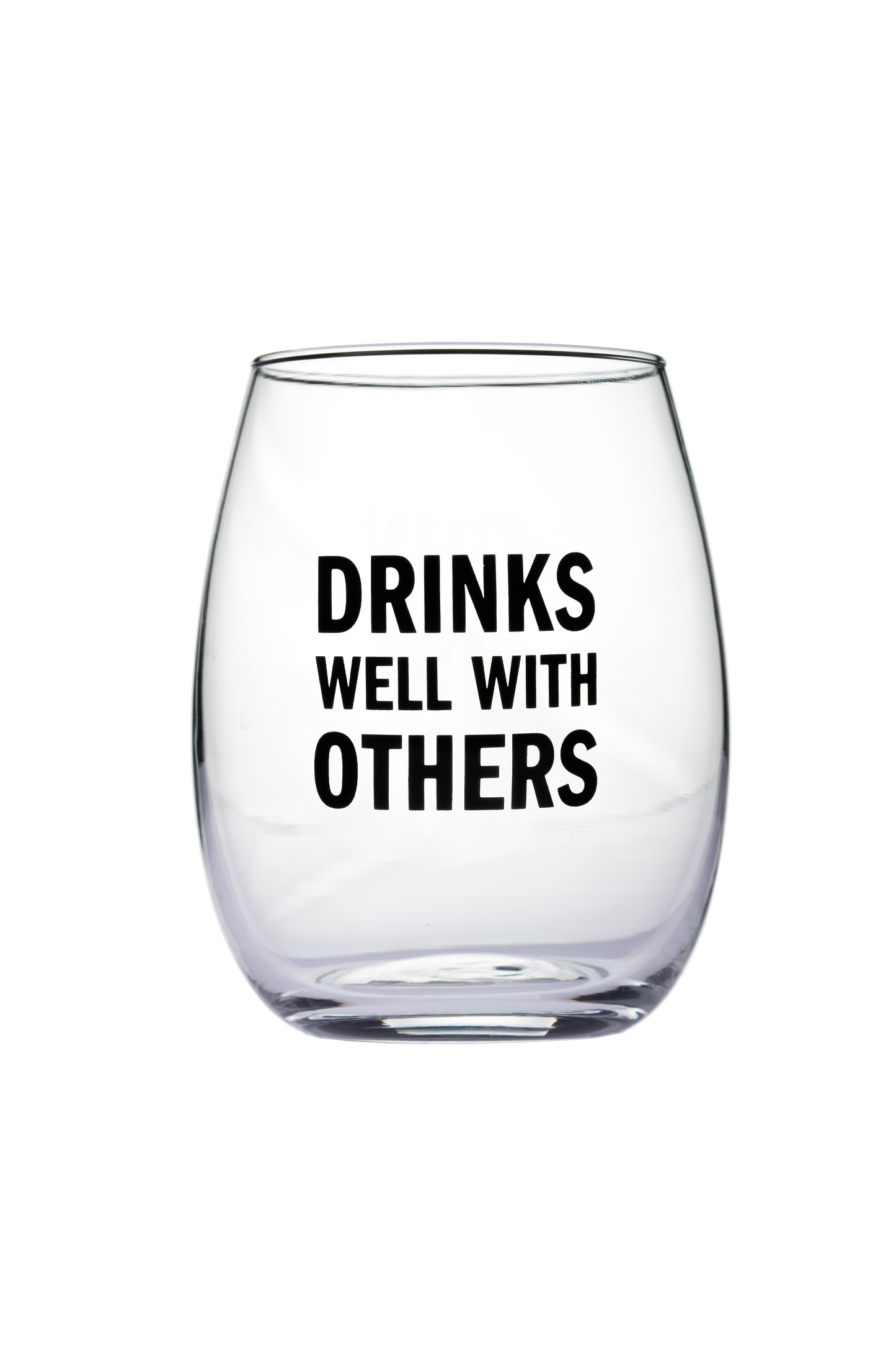 "Drinks Well With Others" Wine Glass