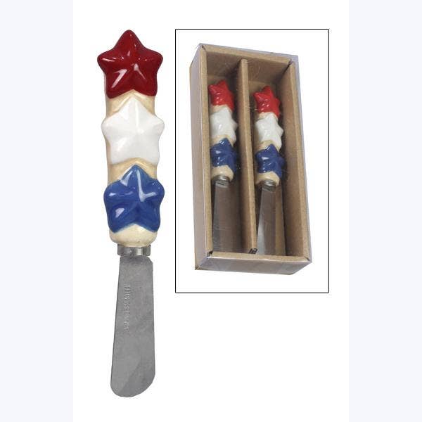 4675Ceramic 4th of July Spreader, 2pcs/set