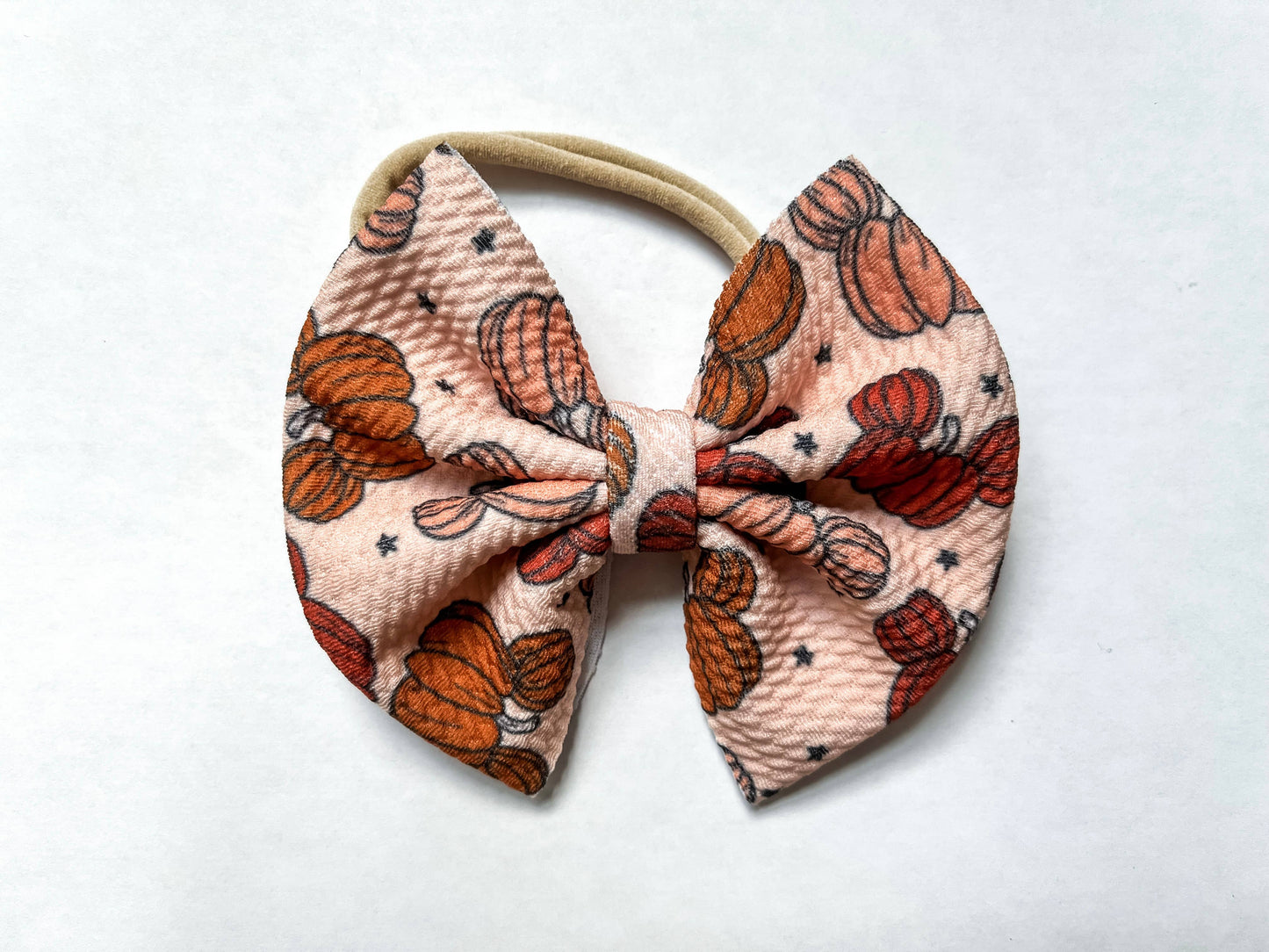 Fall Baby Bow Headband - Pumpkin Mickey