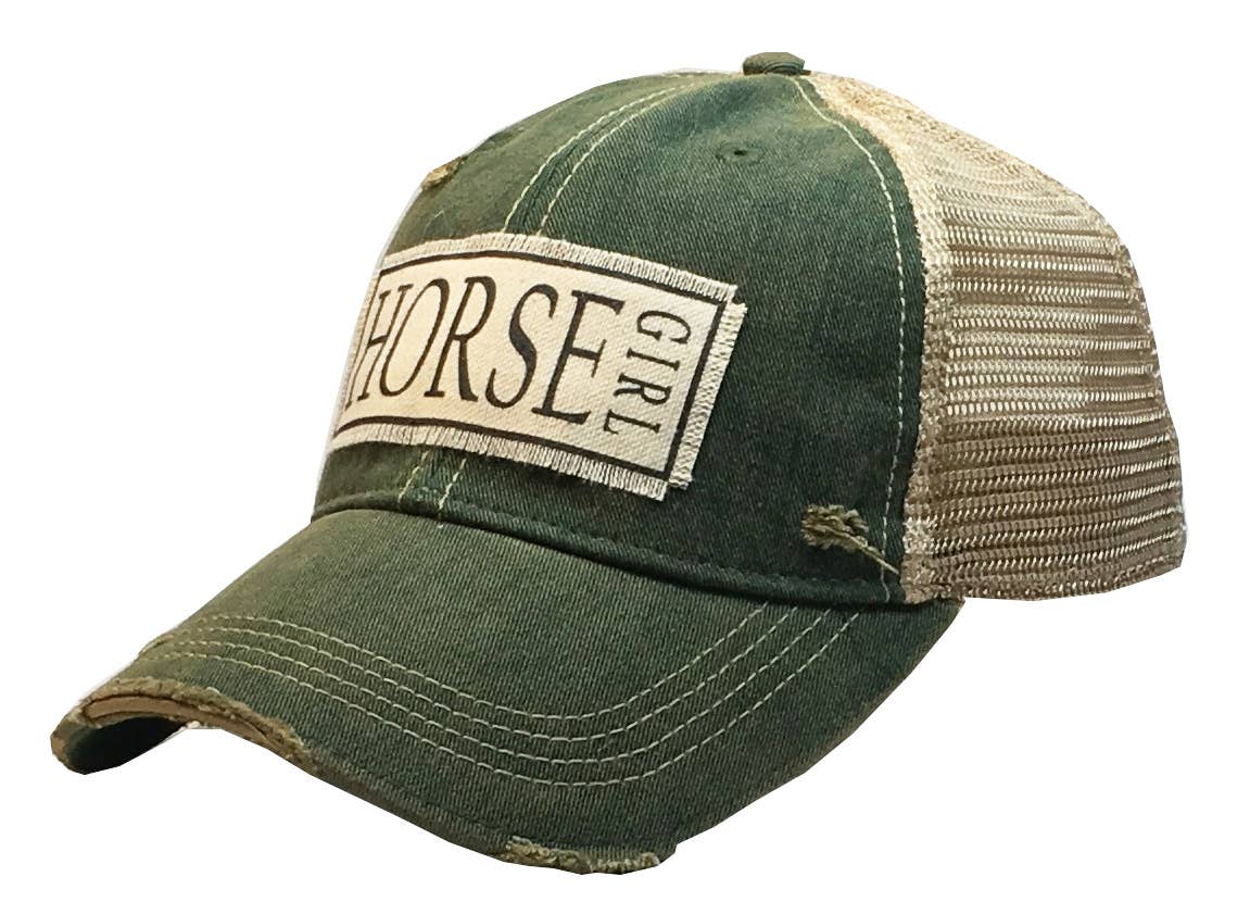 Horse Girl Distressed Trucker Cap